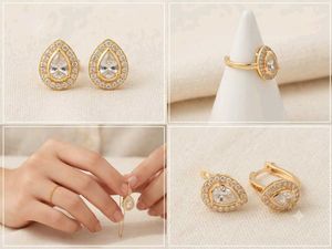 Elegant Teardrop CZ Jewelry Set