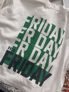 f&amp;f Friday Graphic Print Crop Top