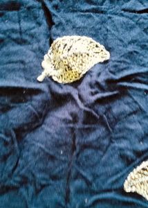 Embroidered Navy Blue Dupatta