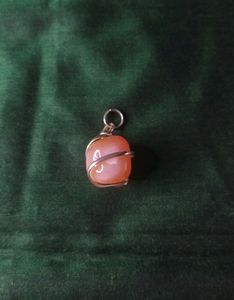 Gemstone Pendant Aventurine Brass Silver Polish