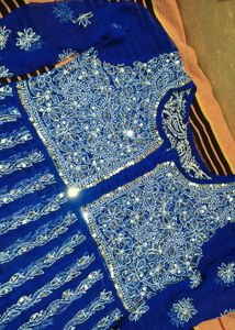 combo of Royal Blue and Red kurti