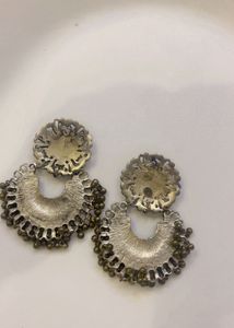 Boho Oxidized Silver Jhumka Earrings