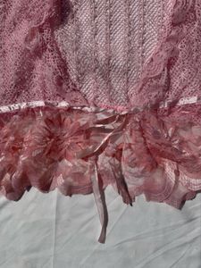 Pink Lace Cropped Cardigan