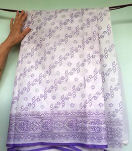 Women Pure Cotton Floral Print Saree Bengali Sari