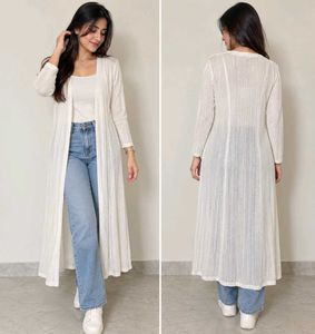Elegant Long White Shrug