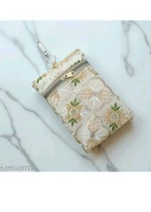 Embroidered Clutch with Keychain