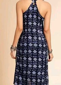 Blue Patterned Halter Neck Anouk Kurti