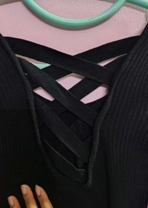 Black Ribbed Top