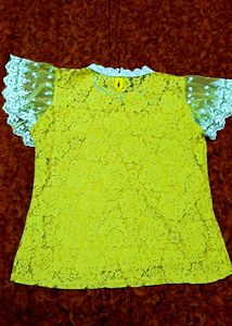 Elegant Yellow Lace Top💫