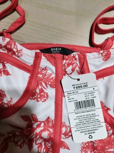 Shein Adjustable Spaghetti Strap Floral Print Cors