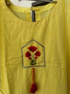 Vibrant Yellow Embroidered Kurta Set