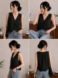 Chic Black Lace Vest Top