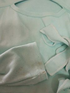Aqua Blue Cut-Out Tie-Waist Top