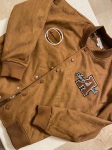 Aeropostale Varsity Jacket (Brown Suede)