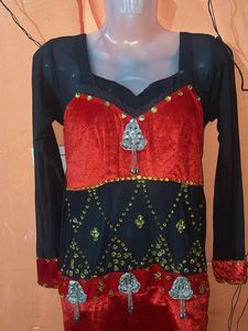 Stylish Red &amp; Black Kurta