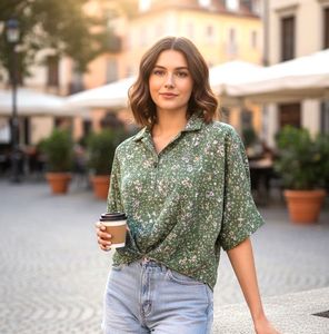 Floral Print Green Top