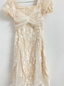 Cream Colour Party Wear One Piece