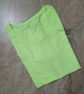 Combo of Neon Green &amp; Peach T-Shirts