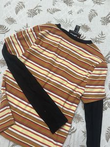 Forever 21 Airwalk Striped Long Sleeve T