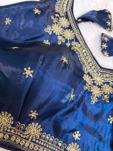 Navy blue organza blouse