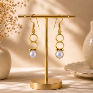 Real Pearl Drop Earrings