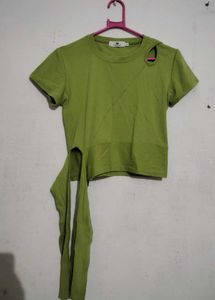 Lime Green Wrap T-Shirt