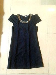 Embellished neck, short ,shiftvdress