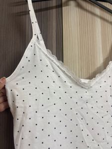 White polka dot cami top