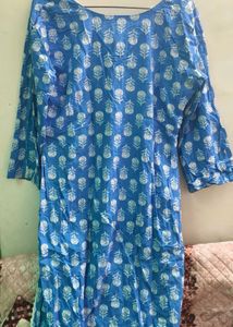 Blue Printed Kurta Set with Pants