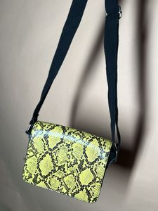 Stylish Neon Snake Print Crossbody Bag