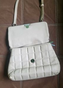 Chic Quilted Cream Handbag