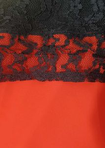 Chic Lace Trim Orange Top