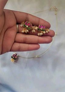 Lotus Pearl Necklace &amp; Earring Set