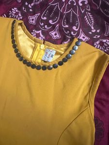 Yellow Embroidered Baby Girl Dress