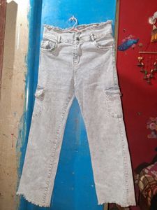 Light Wash Cargo Jeans