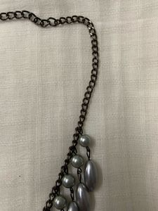 Grey Beaded Statement Necklace