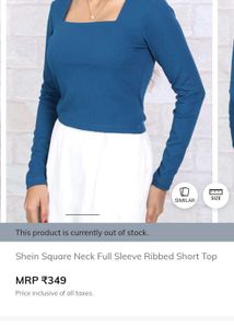 Ribbed Square Neck Long Sleeve Top