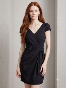 ONLY Chic Black Wrap Dress