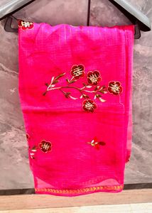 Beautiful Pink Embroidered Saree