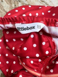 Strapless Ruched Polka Dot Tie Up Top