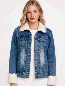 Women's Denim Jacket with Fur Lining