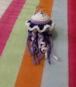 Crocheted Jellyfish keychain