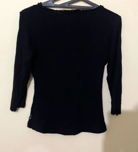 Chic Black Ruched &amp; stripe tops(Combo)