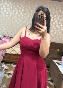 Elegant Red Midi Dress❤️🎀🦋