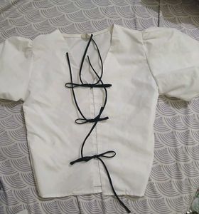 Chic White Tie-Front Top