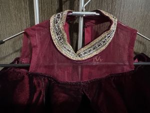 Elegant Velvet &amp; Banaras gown