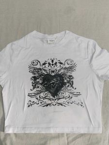 White Graphic Heart T-Shirt