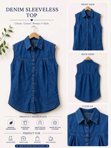Classic Denim Sleeveless Top