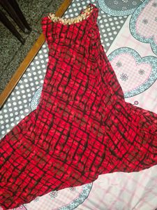 Vibrant Red Ethnic Gown