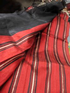 Elegant Red &amp; Black Striped dupatta